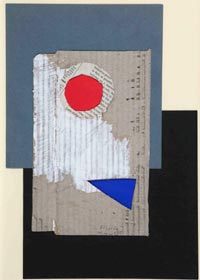 Dalla serie "L'arte delle nuove caverne", Triangolo blu e cerchio rosso, 1995, tecnica mista su carta, cm 34x24
